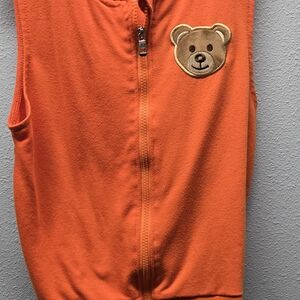 SHEIN Bright Orange Kids Vest with Bear Patch
